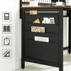 Outlet SONGMICS Bureau gaming 116 cm Noir