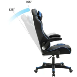 Store SONGMICS Bureau gaming avec lumières led et multiprise 2 tiroirs 2 ports usb noir boisé