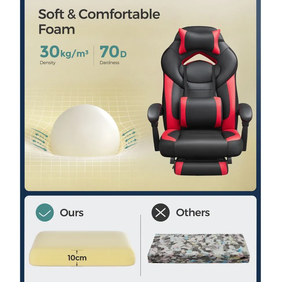 Clearance SONGMICS Bureau informatique avec multiprises LED marron rustique