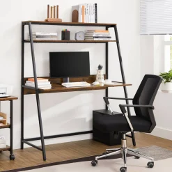 Fashion SONGMICS Bureau informatique en L blanc