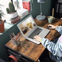 Outlet SONGMICS Bureau informatique en Z couleur hêtre