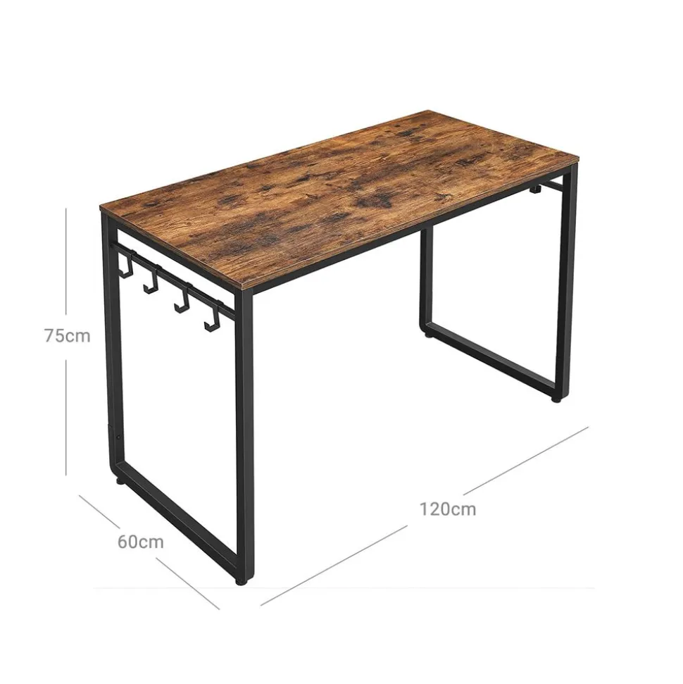 Outlet SONGMICS Bureau informatique en Z couleur hêtre