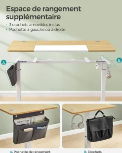 Best Sale SONGMICS Bureau électrique 120 cm blanc