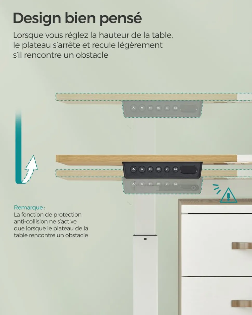 Best Sale SONGMICS Bureau électrique 120 cm blanc