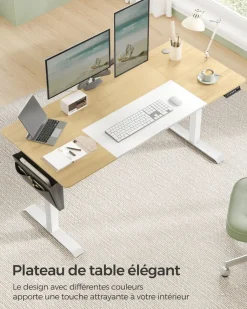 Best Sale SONGMICS Bureau électrique 120 cm blanc