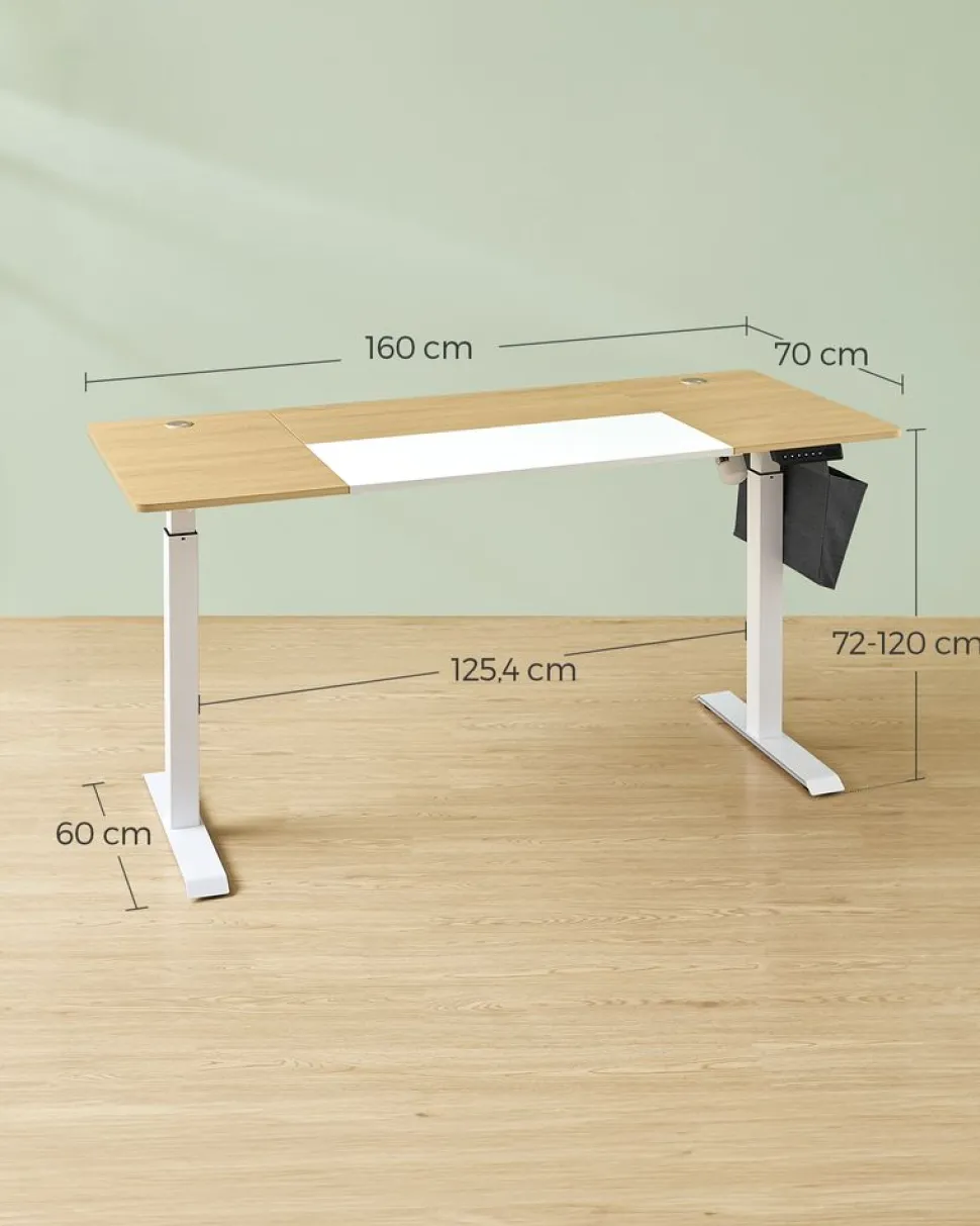 Best Sale SONGMICS Bureau électrique 120 cm blanc
