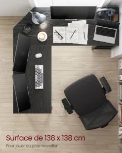 Clearance SONGMICS Bureau électrique 120 cm industriel