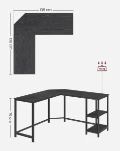 Clearance SONGMICS Bureau électrique 120 cm industriel