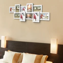 Clearance SONGMICS Cadre photo A4 avec 3 fonds noir cendré