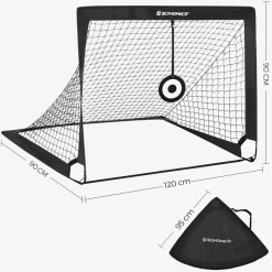 New SONGMICS Cage de foot enfant Noir
