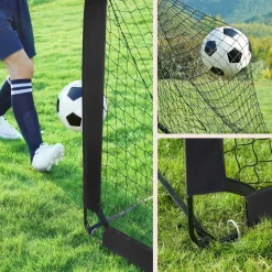 New SONGMICS Cage de foot enfant Noir