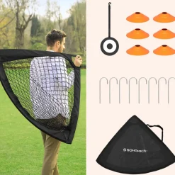 New SONGMICS Cage de foot enfant Noir