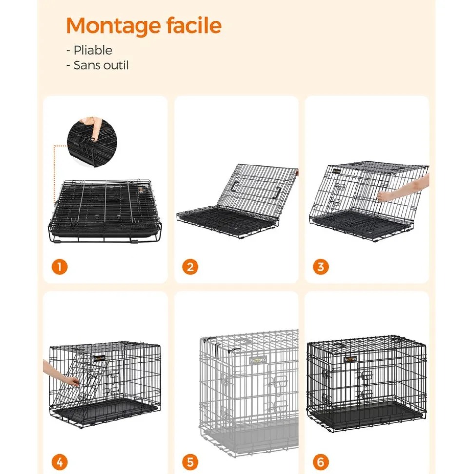 Outlet SONGMICS Cage pliable double porte