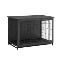 Outlet SONGMICS Cage pour chiens plateau amovible moderne noir d'encre