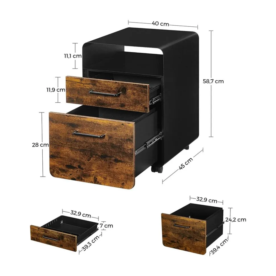 Online SONGMICS Caisson 2 tiroirs blanc