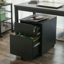 Best Sale SONGMICS Caisson 2 tiroirs bleu canard Blanc