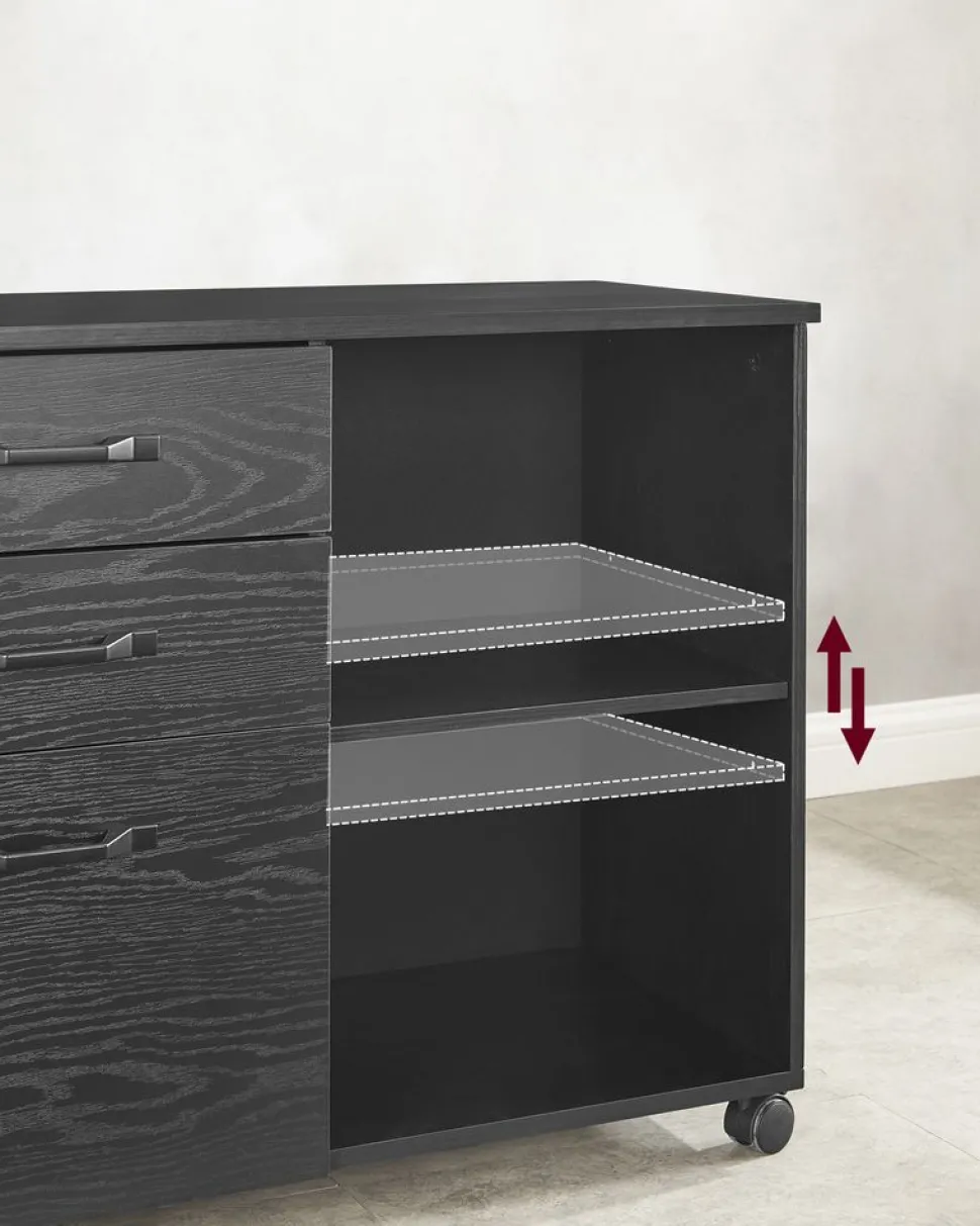 New SONGMICS Caisson 2 tiroirs industriel Brun Vintage Noir