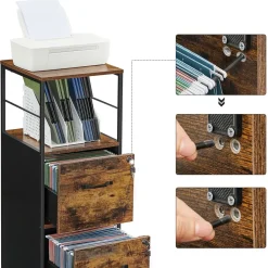 Shop SONGMICS Caisson 2 tiroirs noir