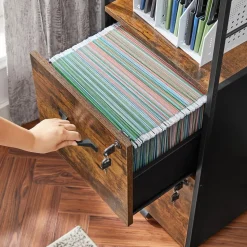 Shop SONGMICS Caisson 2 tiroirs noir