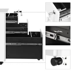 New SONGMICS Caisson 2 tiroirs noir mat