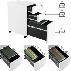 New SONGMICS Caisson ２ tiroirs rustique Brun Vintage Noir