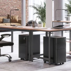 New SONGMICS Caisson ２ tiroirs rustique Brun Vintage Noir