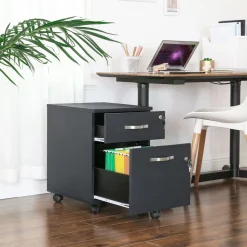 Hot SONGMICS Caisson bureau marron rustique