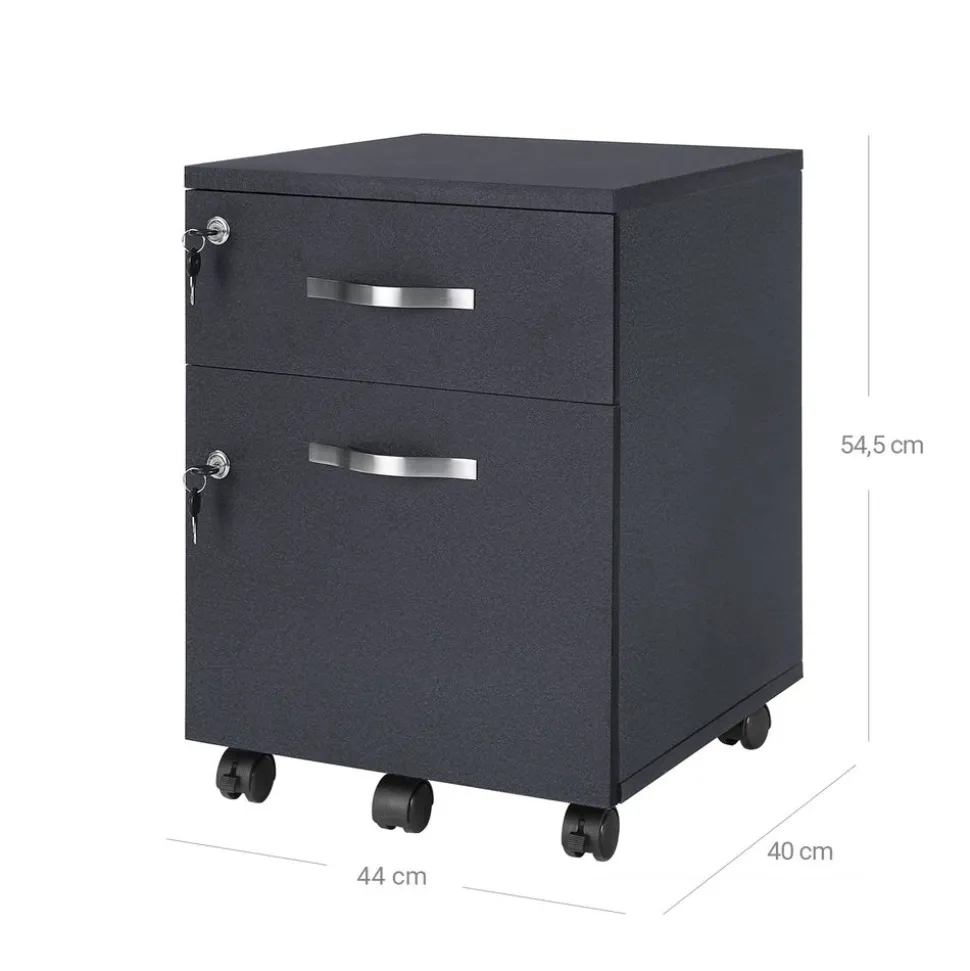 Hot SONGMICS Caisson bureau marron rustique