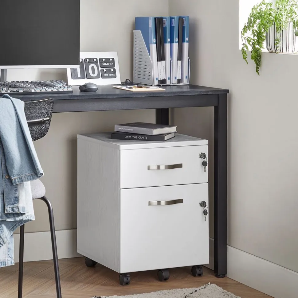 Hot SONGMICS Caisson bureau marron rustique