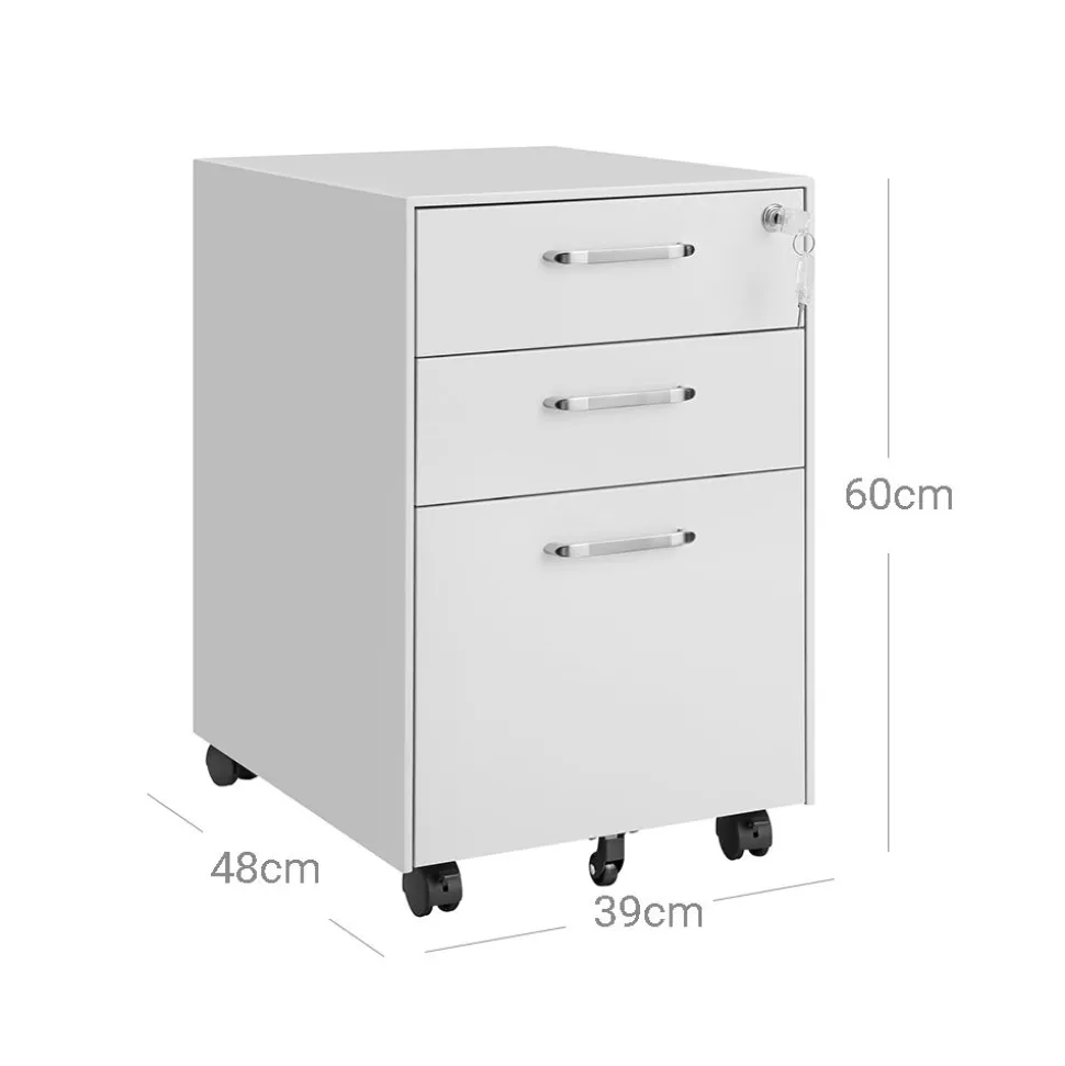 Fashion SONGMICS Caisson bureau mobile 2 tiroirs en tissu marron rustique noir d'encre