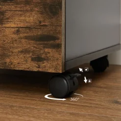 Best SONGMICS Caisson bureau mobile 3 tiroirs marron rustique noir