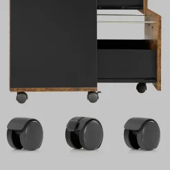 Best SONGMICS Caisson bureau mobile 3 tiroirs marron rustique noir