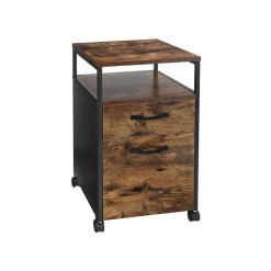 Shop SONGMICS Caisson de bureau à 2 portes en acier noir