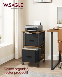 Fashion SONGMICS Caisson de bureau à 3 tiroirs verrouillables blanc nuage