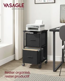 Fashion SONGMICS Caisson de bureau à 3 tiroirs verrouillables blanc nuage