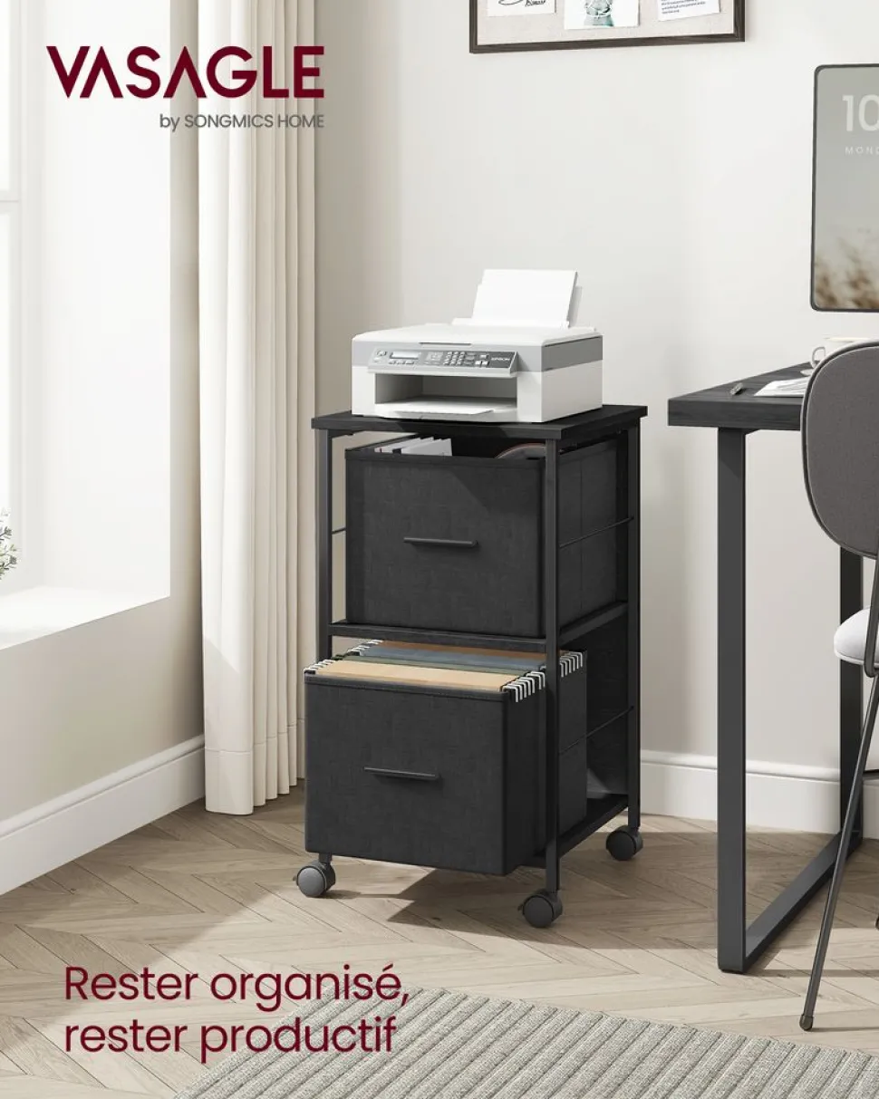 Fashion SONGMICS Caisson de bureau à 3 tiroirs verrouillables blanc nuage