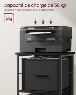 Fashion SONGMICS Caisson de bureau à 3 tiroirs verrouillables blanc nuage