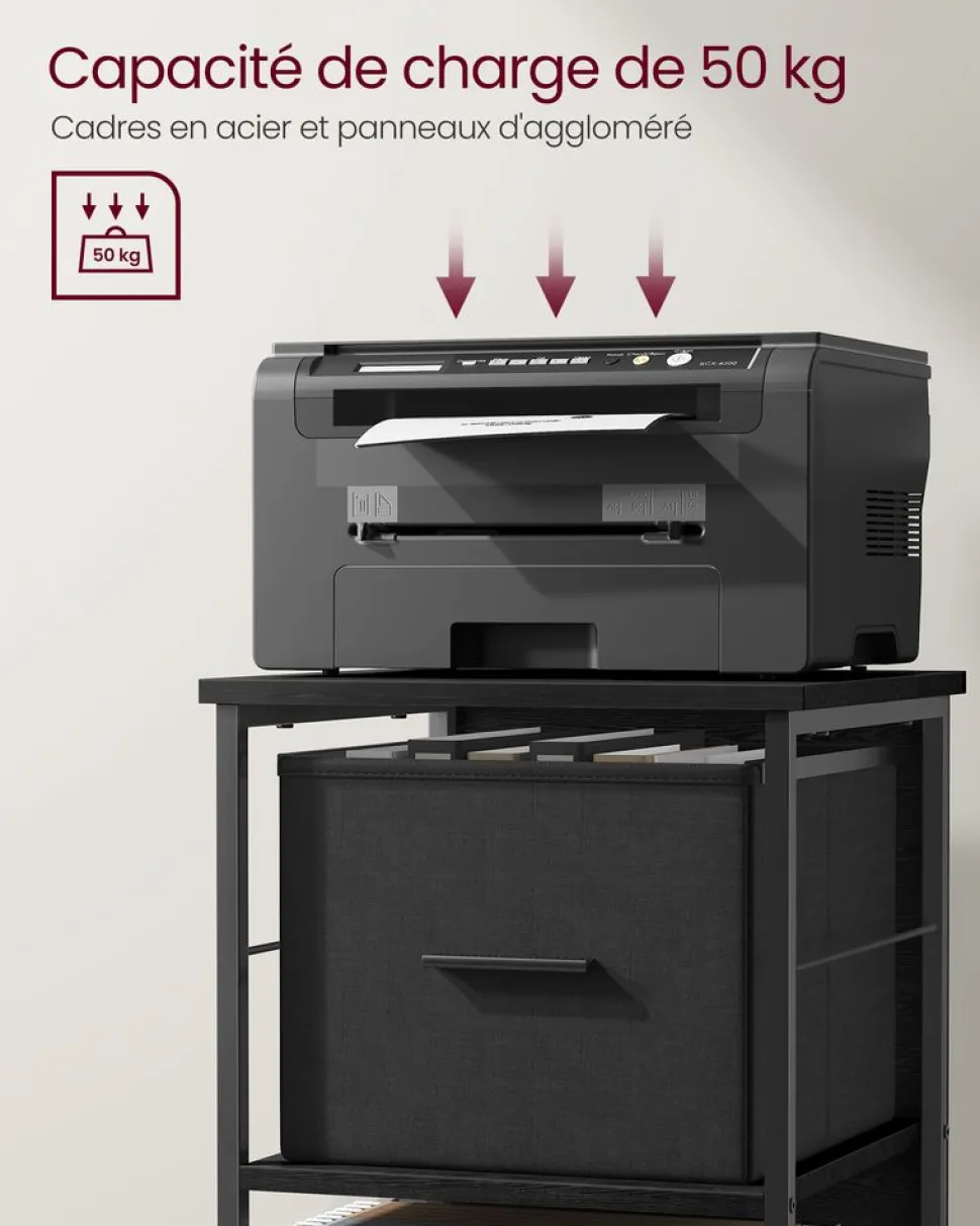 Fashion SONGMICS Caisson de bureau à 3 tiroirs verrouillables blanc nuage