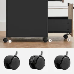 Online SONGMICS Caisson de bureau 2 tiroirs marron rustique et noir Marron Rustique + Noir