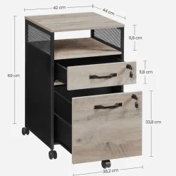 Online SONGMICS Caisson de bureau 2 tiroirs marron rustique et noir Marron Rustique + Noir