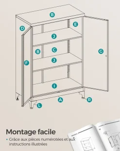 New SONGMICS Caisson de Bureau Metal