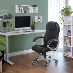 Cheap SONGMICS Chaise bureau matelassé Blanc