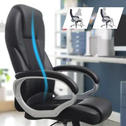 Cheap SONGMICS Chaise bureau matelassé Blanc