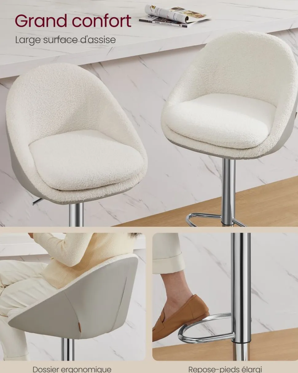 Clearance SONGMICS Chaise de Bar Réglables en Hauteur
