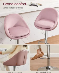 Clearance SONGMICS Chaise de Bar Réglables en Hauteur
