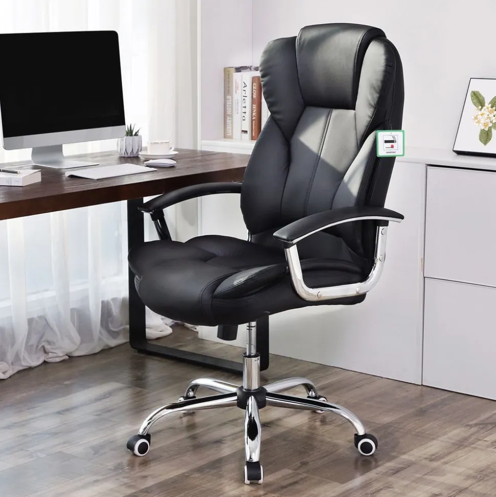 Hot SONGMICS Chaise de bureau appui-tête Blanc