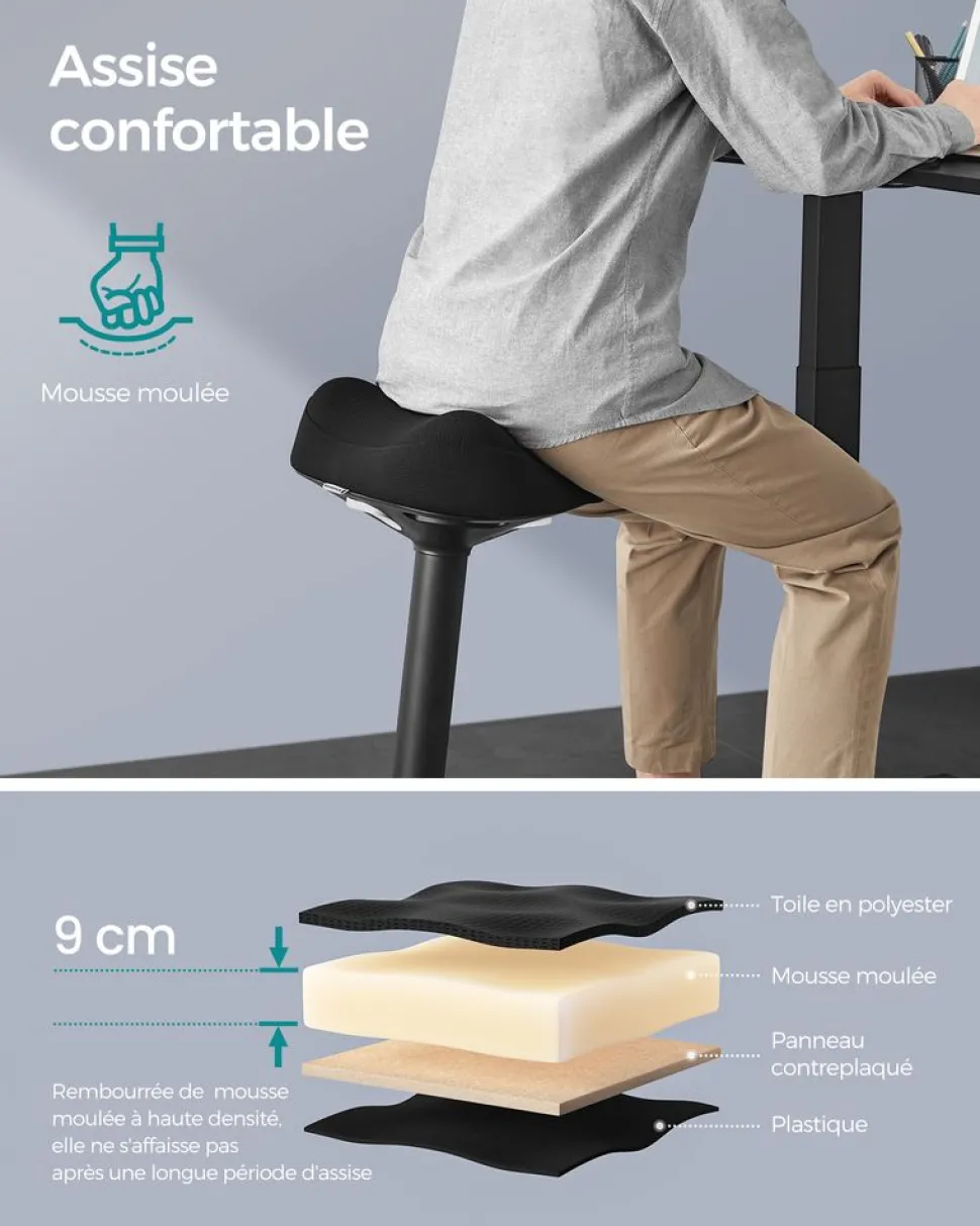 Outlet SONGMICS Chaise de bureau appui-tête maille Blanc