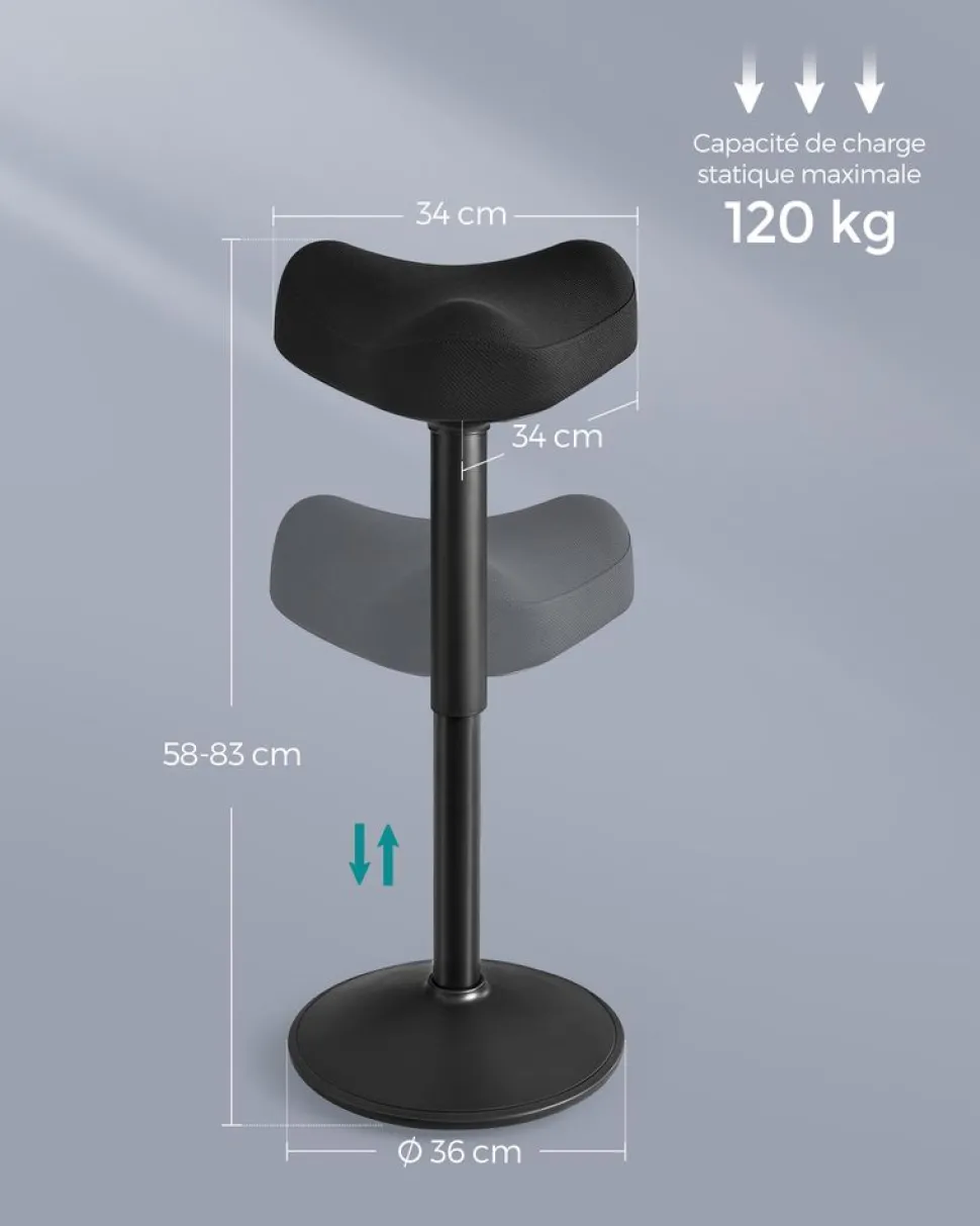 Outlet SONGMICS Chaise de bureau appui-tête maille Blanc