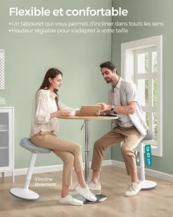 Outlet SONGMICS Chaise de bureau appui-tête maille Blanc