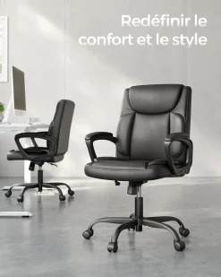 Online SONGMICS Chaise de bureau capacité de charge 150 kg noir d'encre